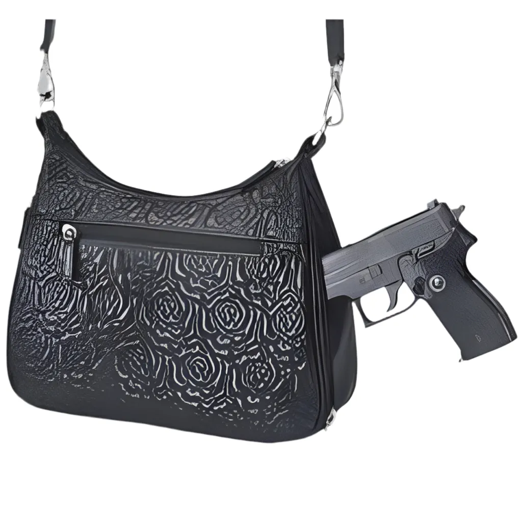 GTM Original Embroidered Lambskin Classic Hobo Purse