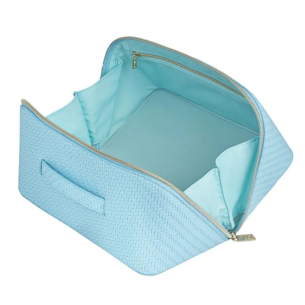 Herringbone Beauty Bag Large | Bluebell
