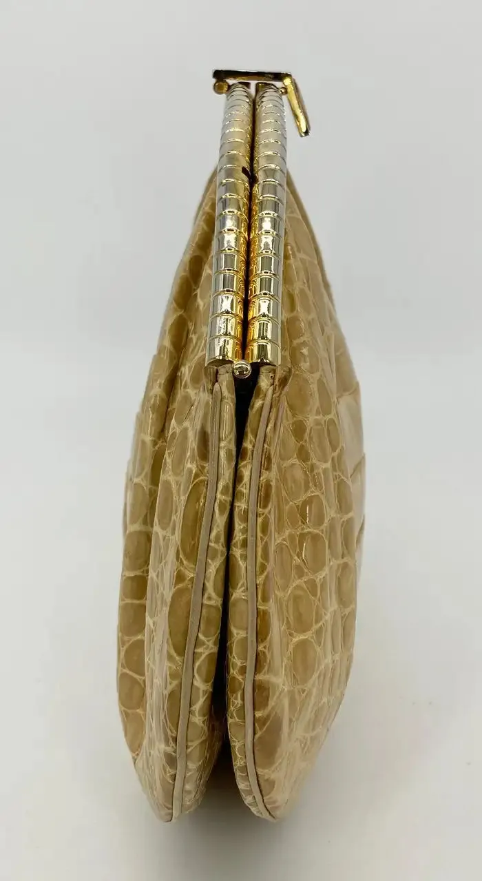Judith Leiber Tan Alligator Clutch