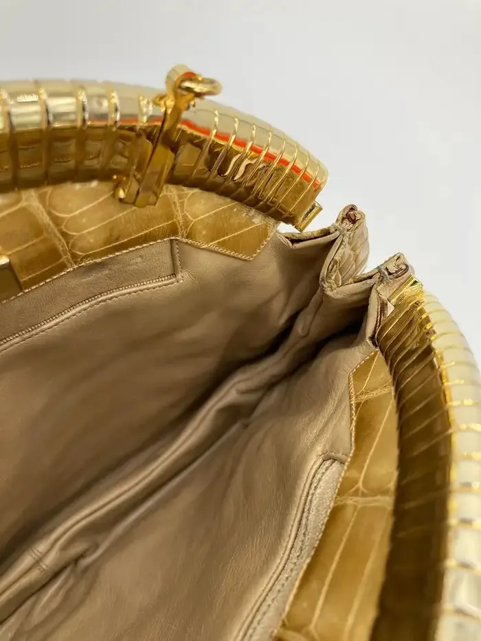 Judith Leiber Tan Alligator Clutch