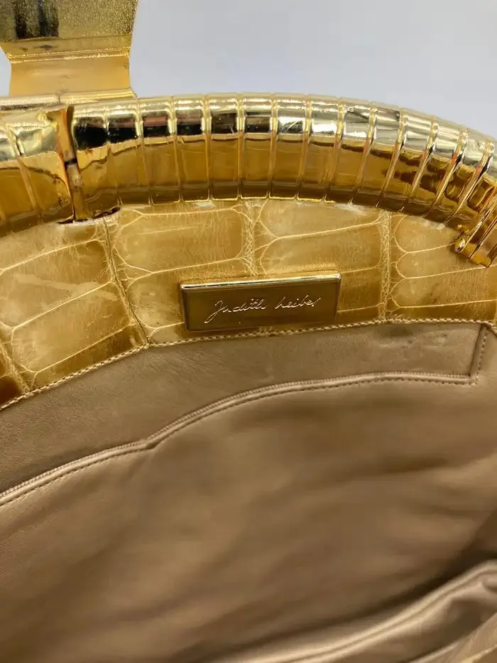Judith Leiber Tan Alligator Clutch