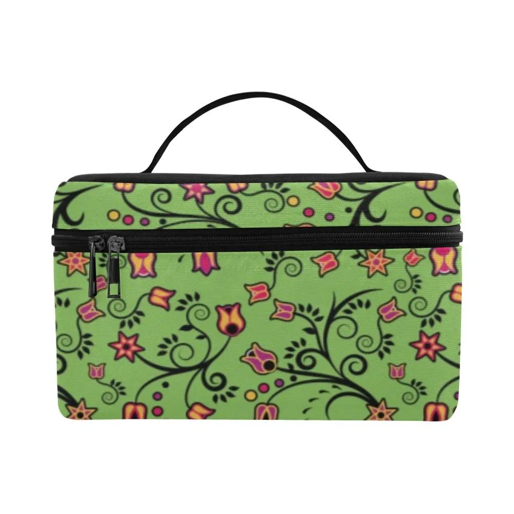 LightGreen Yellow Star Cosmetic Bag/Large