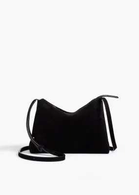 Lina Crossbody Bag in Black Suede