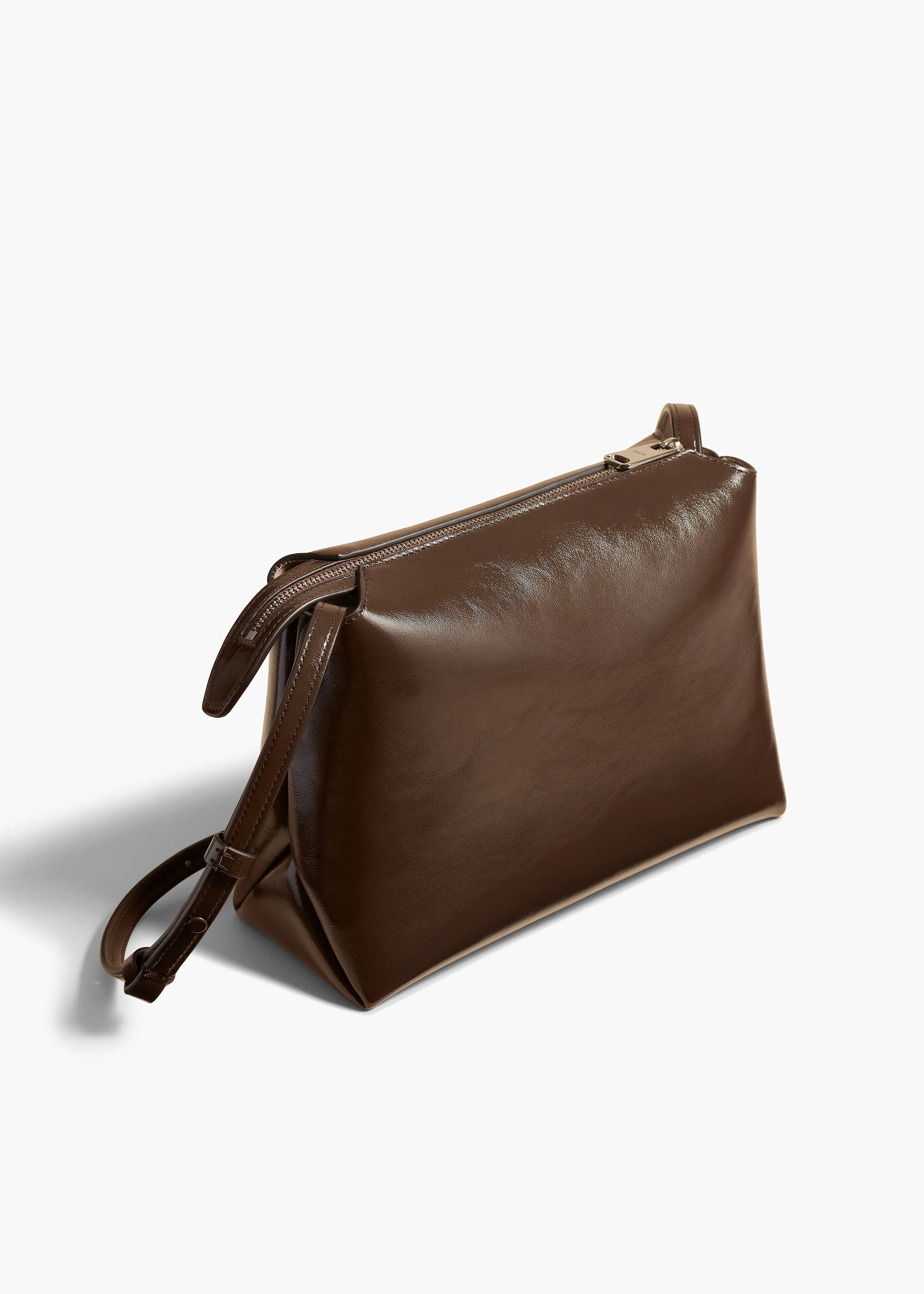 Lina Crossbody Bag in Chestnut Crackle Patent Leather