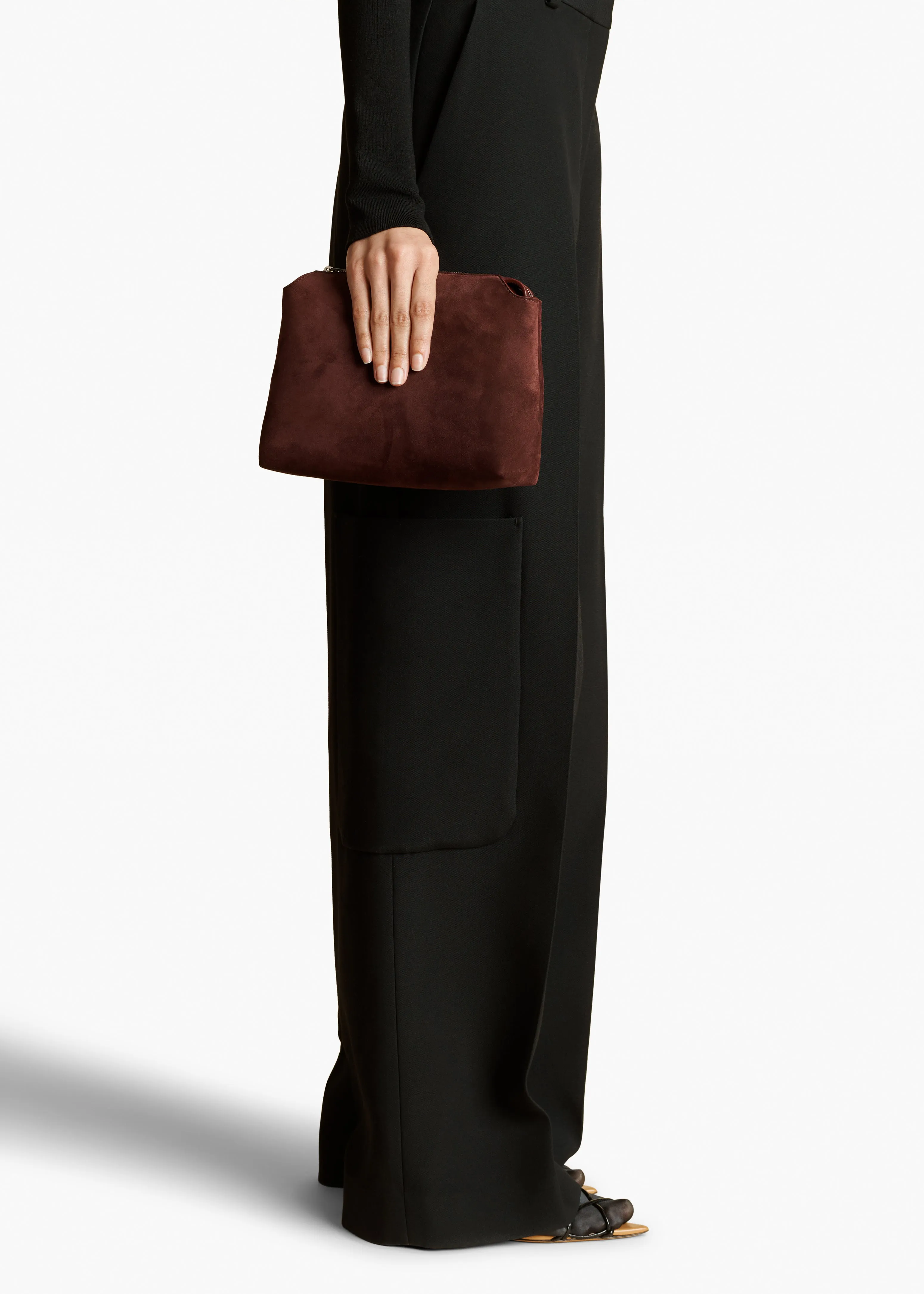 Lina Crossbody Bag in Rouge Noir Suede