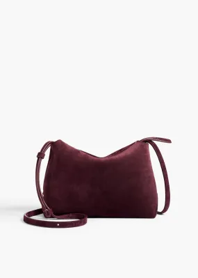Lina Crossbody Bag in Rouge Noir Suede