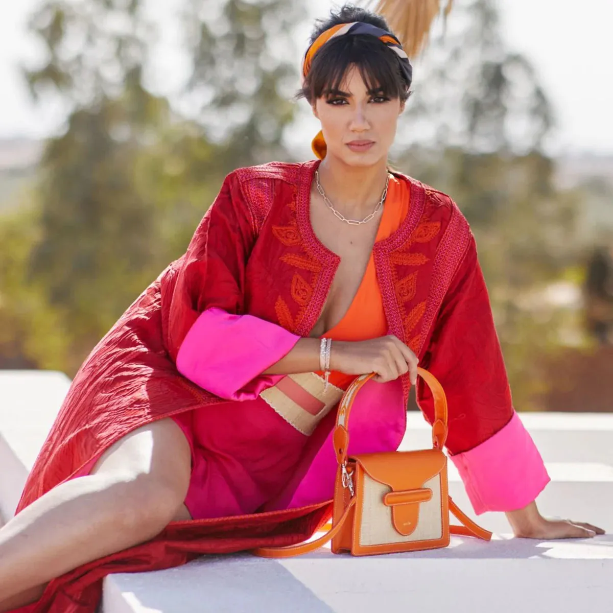 LINA - Raffia Clutch