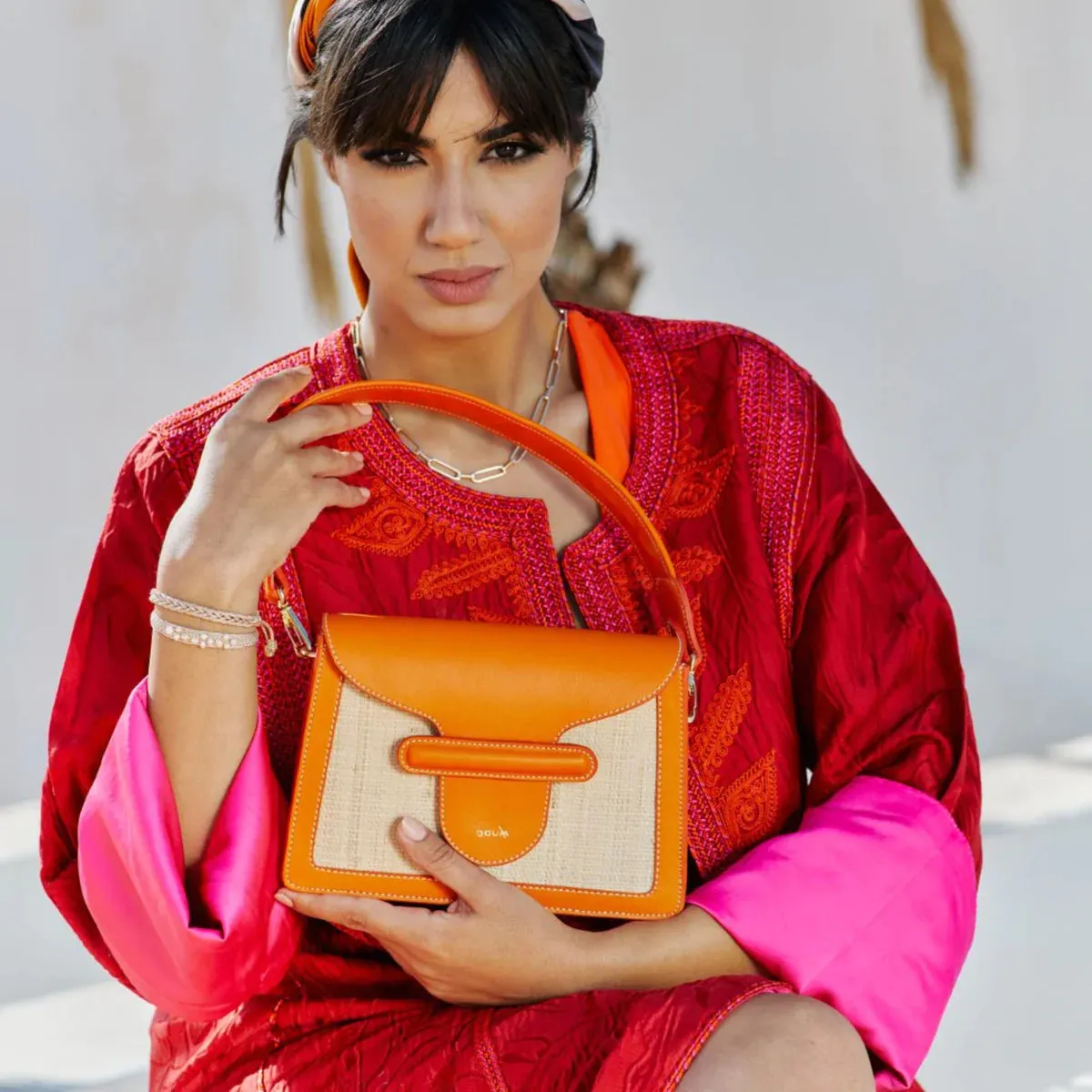 LINA - Raffia Clutch