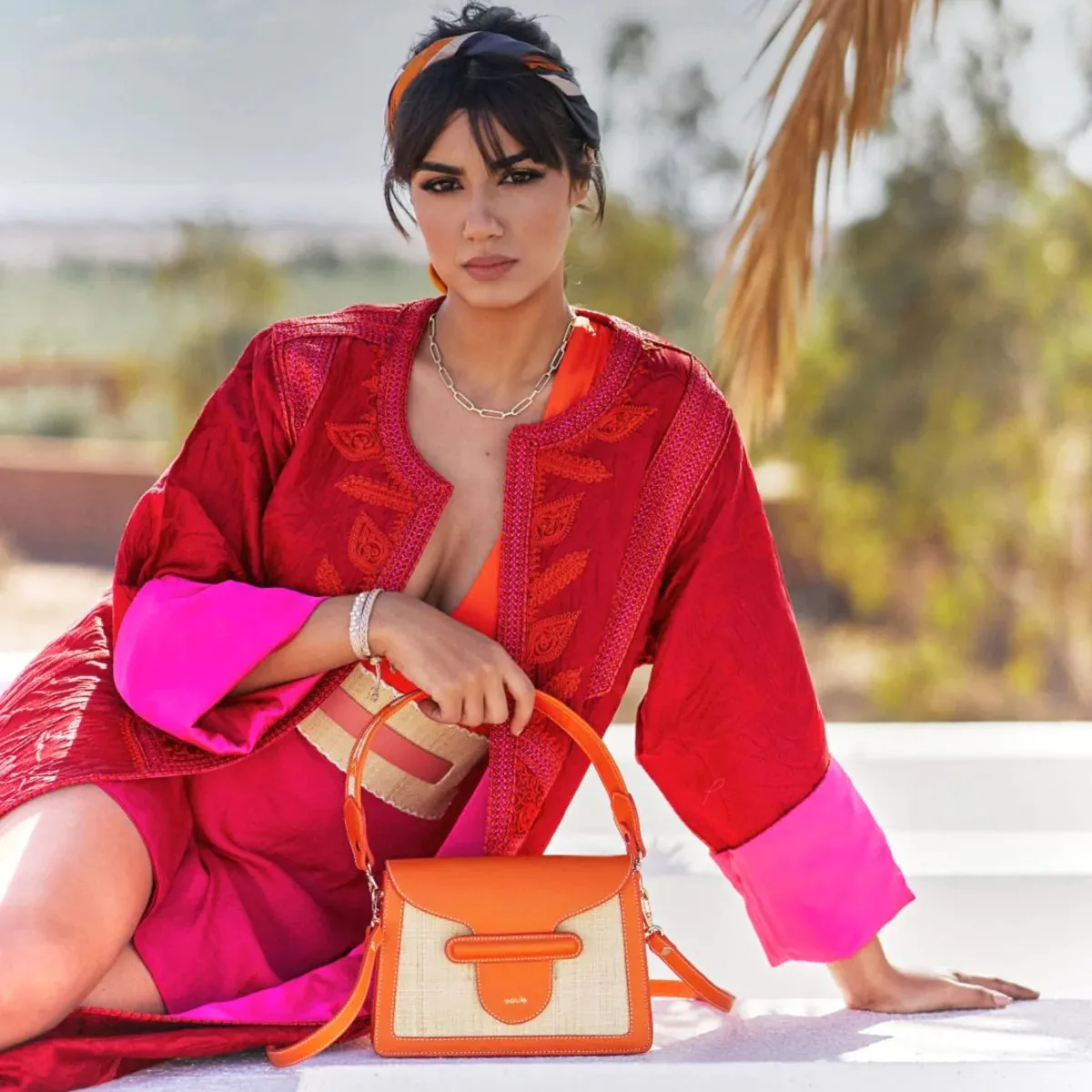 LINA - Raffia Clutch
