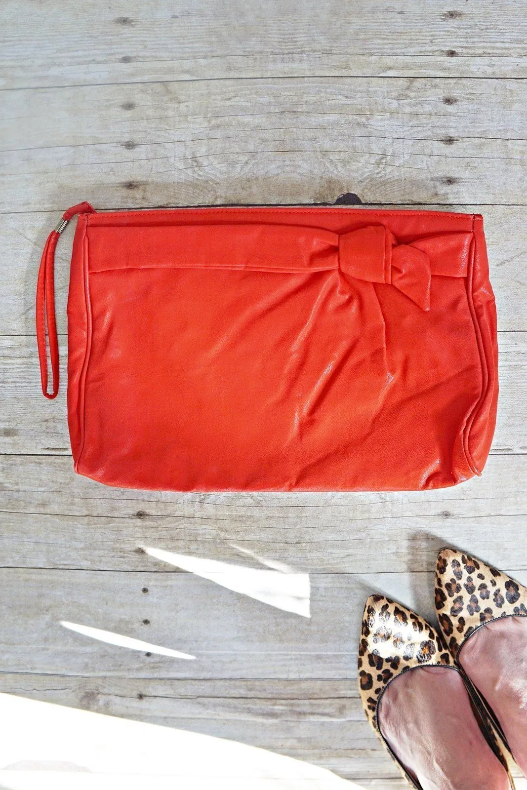 Lipstick Red Clutch Bag