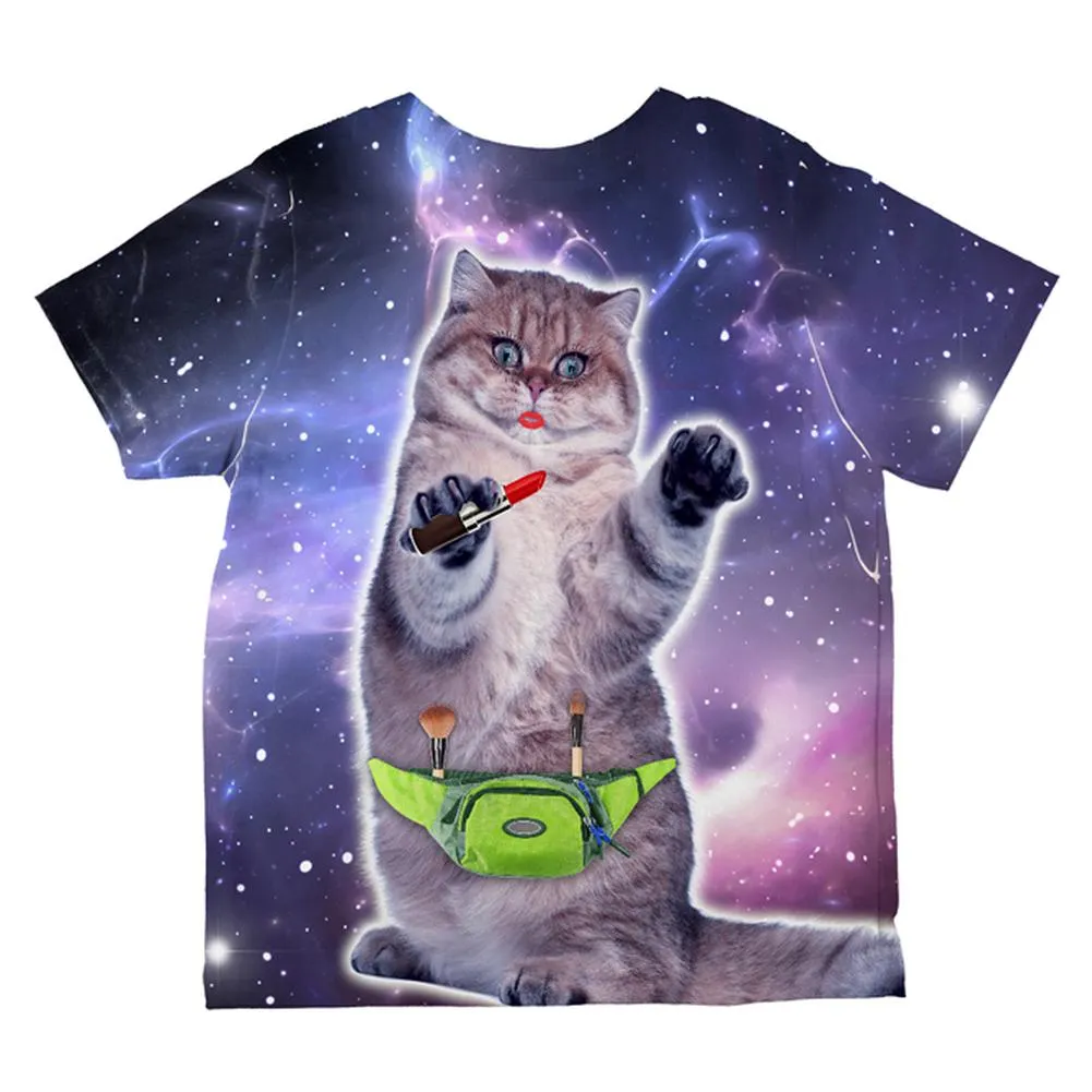 Makeup Cat Funny All Over Toddler T Shirt