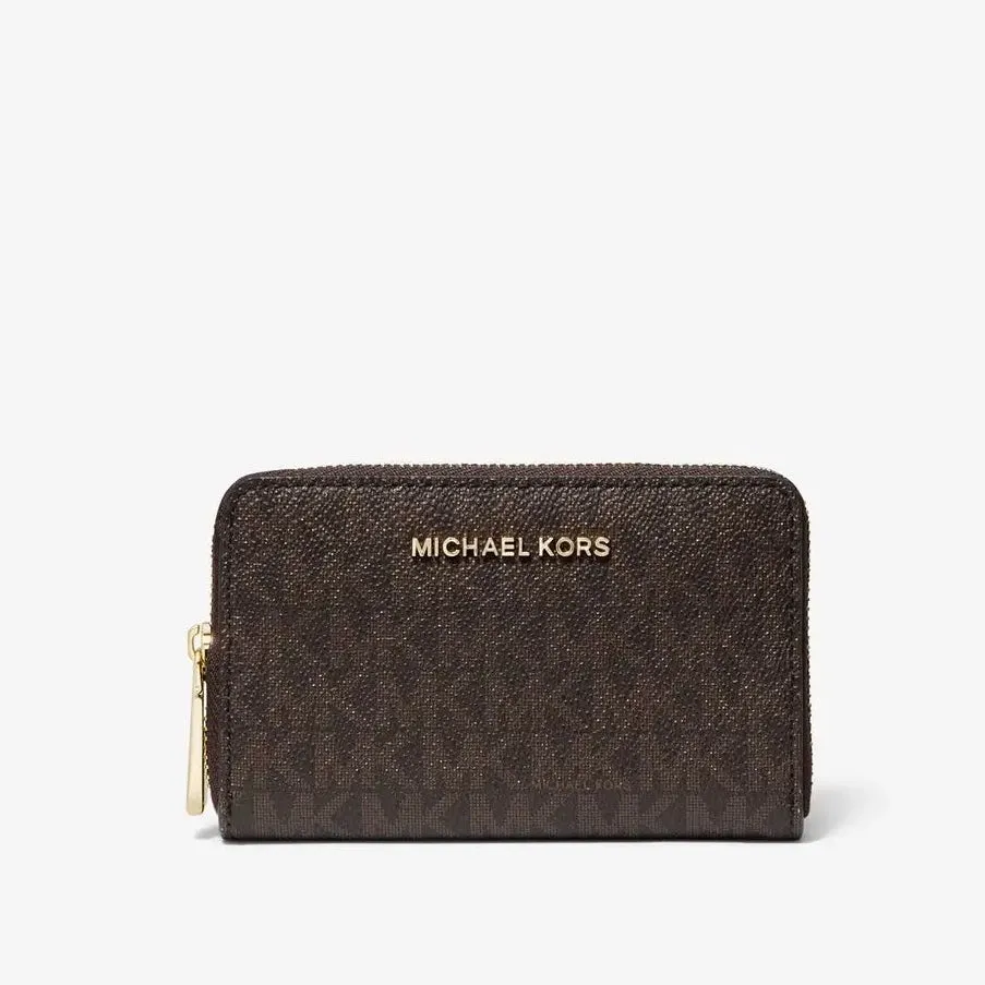 Michael Michael Kors Small Logo and Leather Wallet, brown
