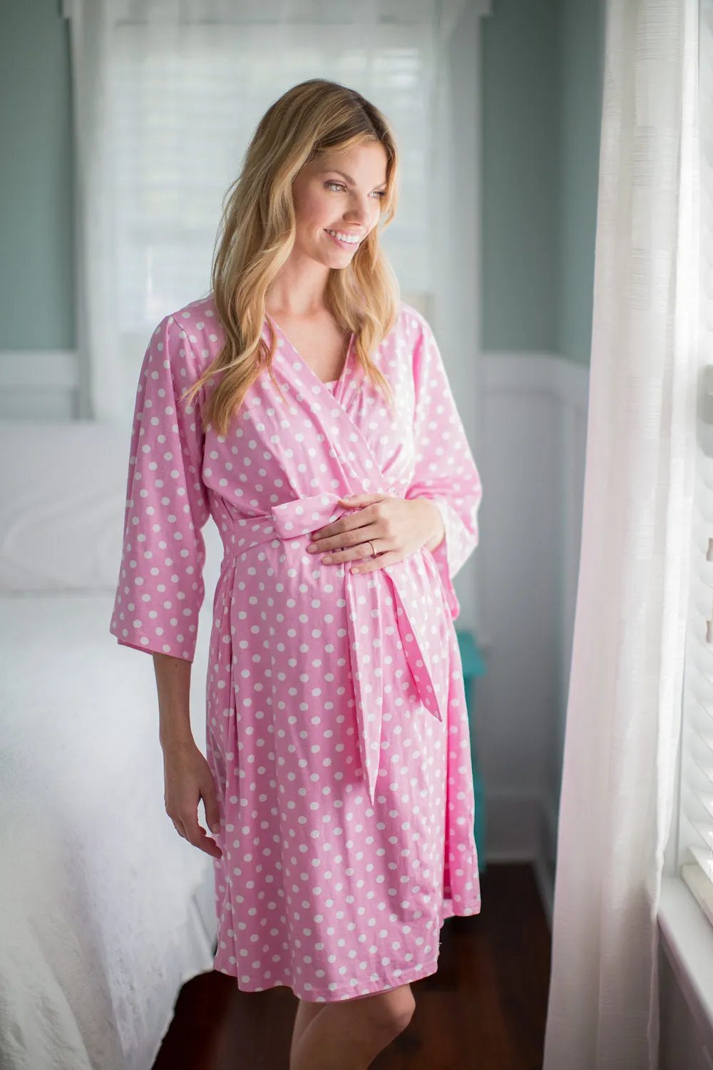 Molly Robe & Newborn Baby Receiving Gown & Hat Set