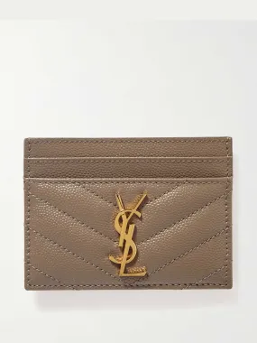 Monogramme quilted textured-leather cardholder