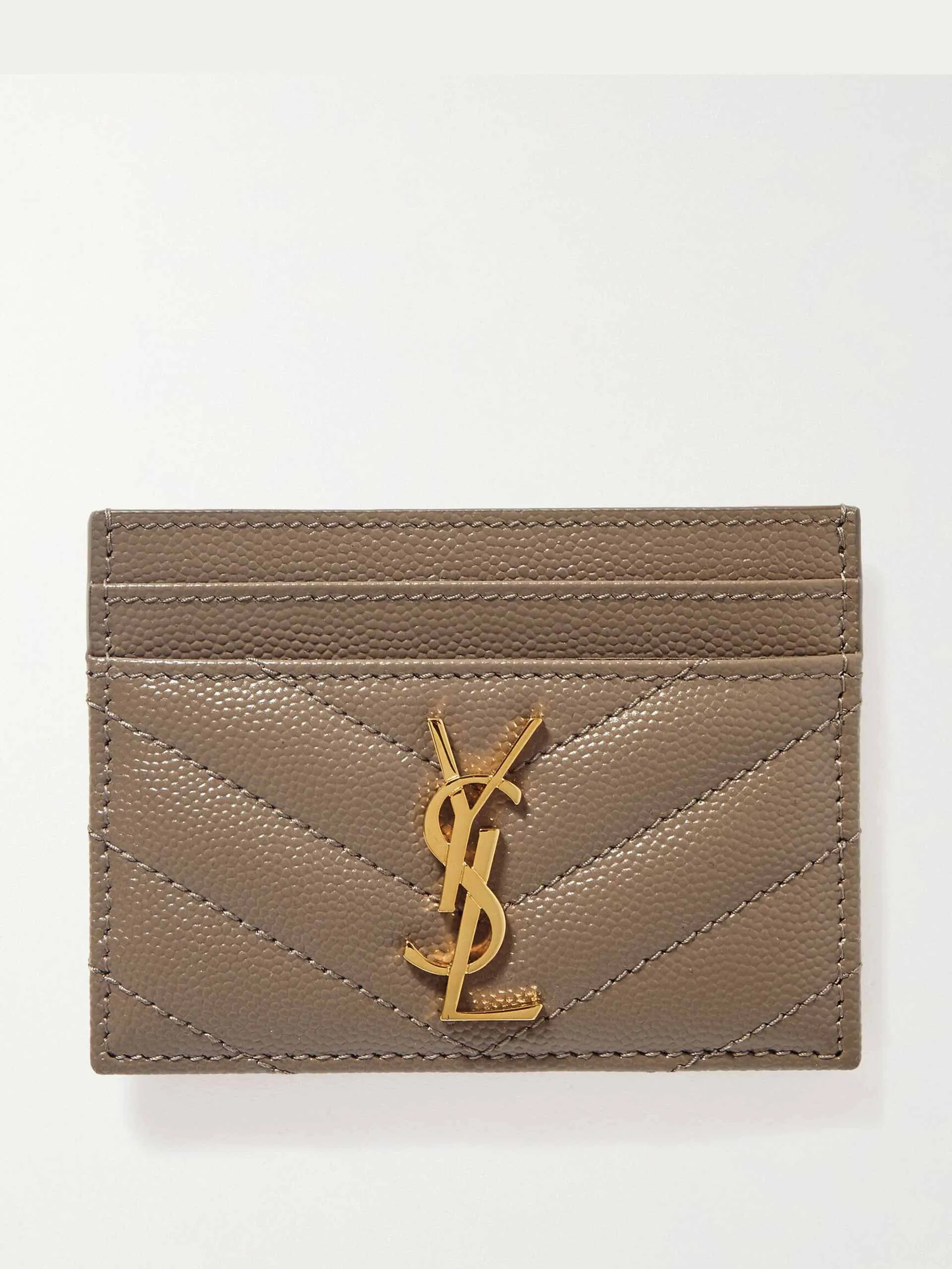 Monogramme quilted textured-leather cardholder