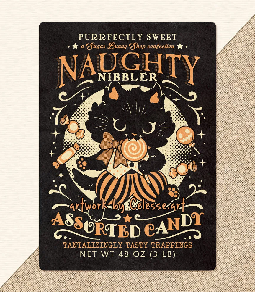 Naughty Nibbler Assorted Candy Textured Print