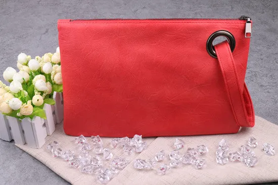 New Fashion Solid Women's Clutch Bag Leather 2017 Women Envelope Bag Clutch Evening Bag Female Clutches Handbag free delivery