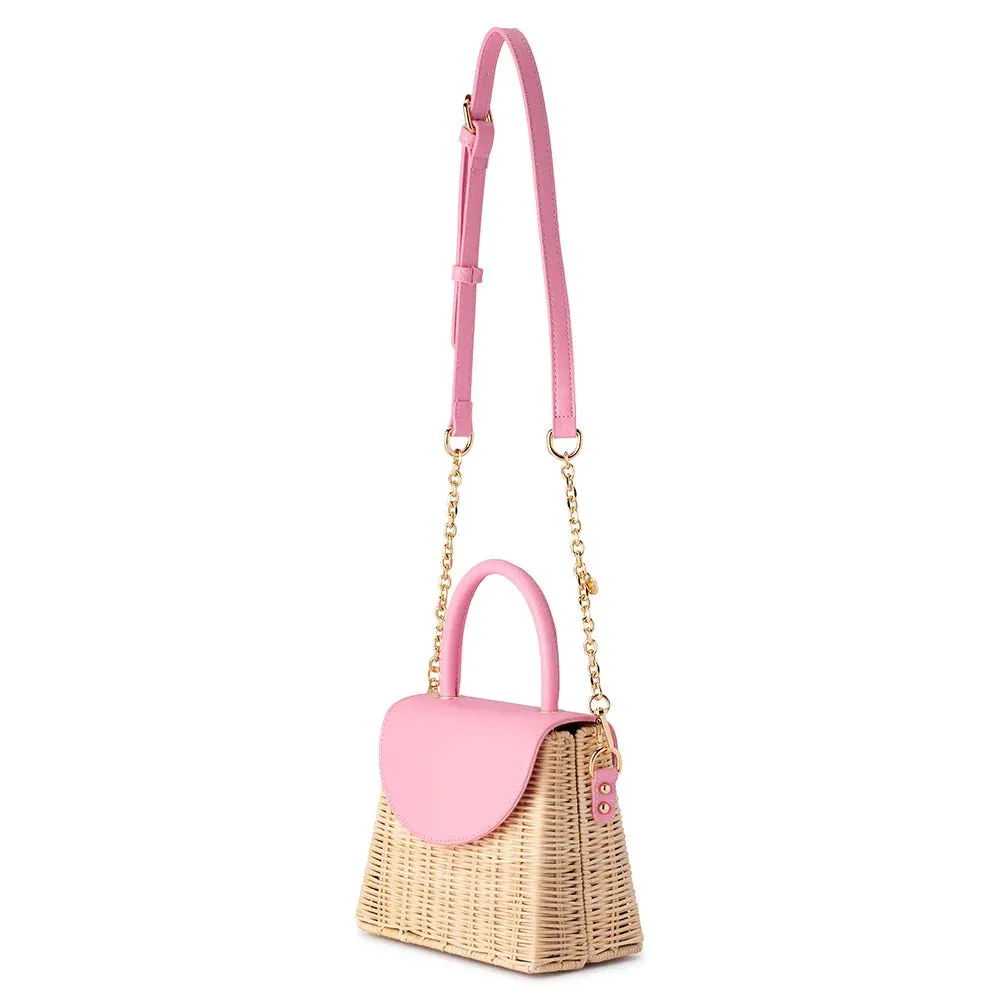 OB6463 DONNA STRAW TOP HANDLE BAG