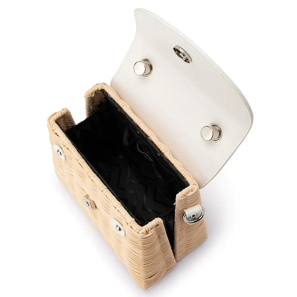 OB6463 DONNA STRAW TOP HANDLE BAG