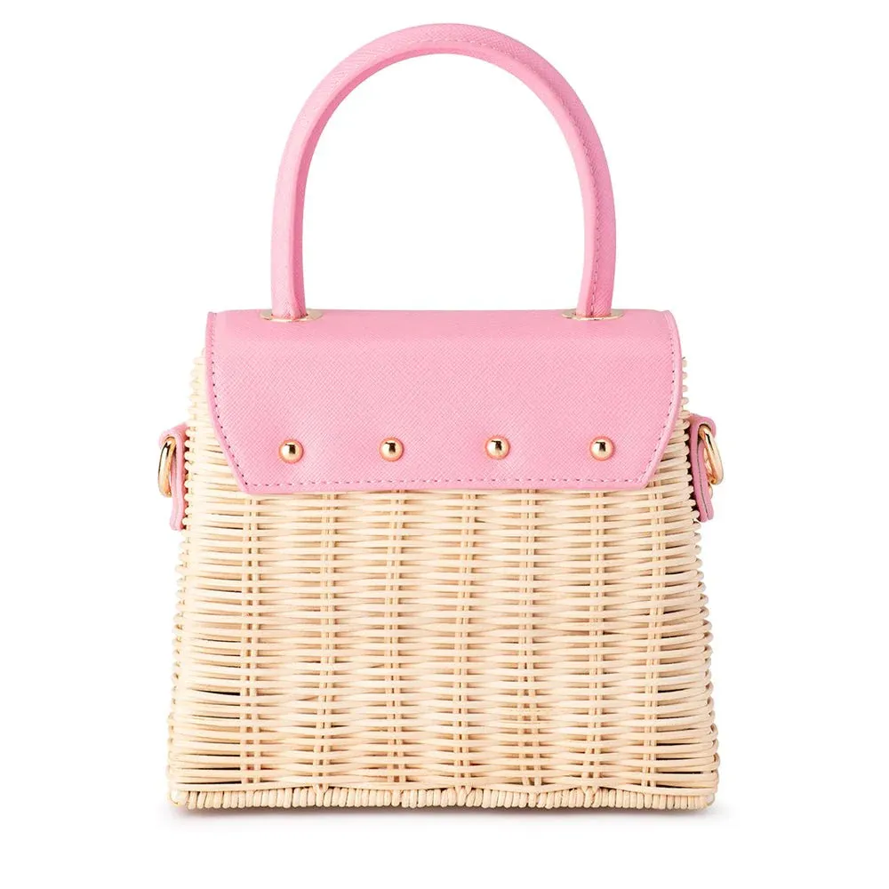OB6463 DONNA STRAW TOP HANDLE BAG