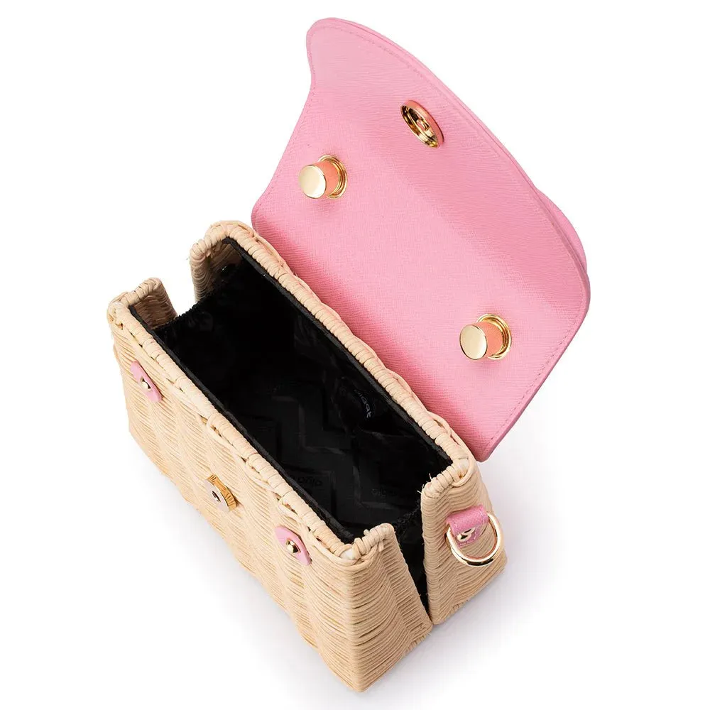 OB6463 DONNA STRAW TOP HANDLE BAG