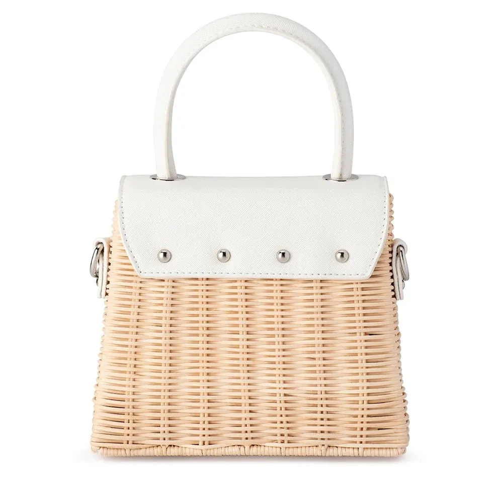 OB6463 DONNA STRAW TOP HANDLE BAG