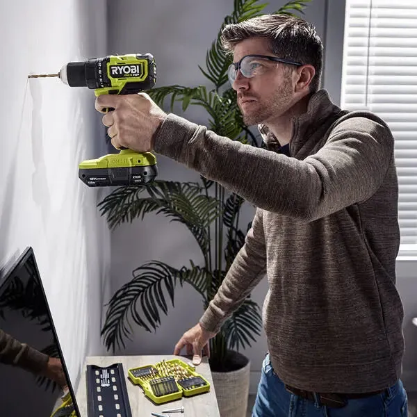 Open Box -  RYOBI ONE  HP 18V Brushless Cordless Compact 1/2 in. Drill/Driver Kit with (2) 1.5 Ah Batteries, Charger and Bag
