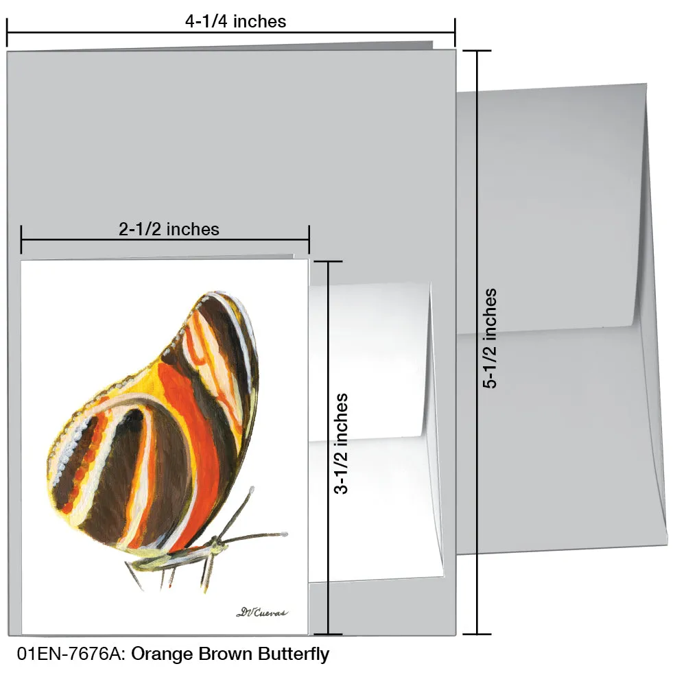 Orange Brown Butterfly, Greeting Card (7676A)