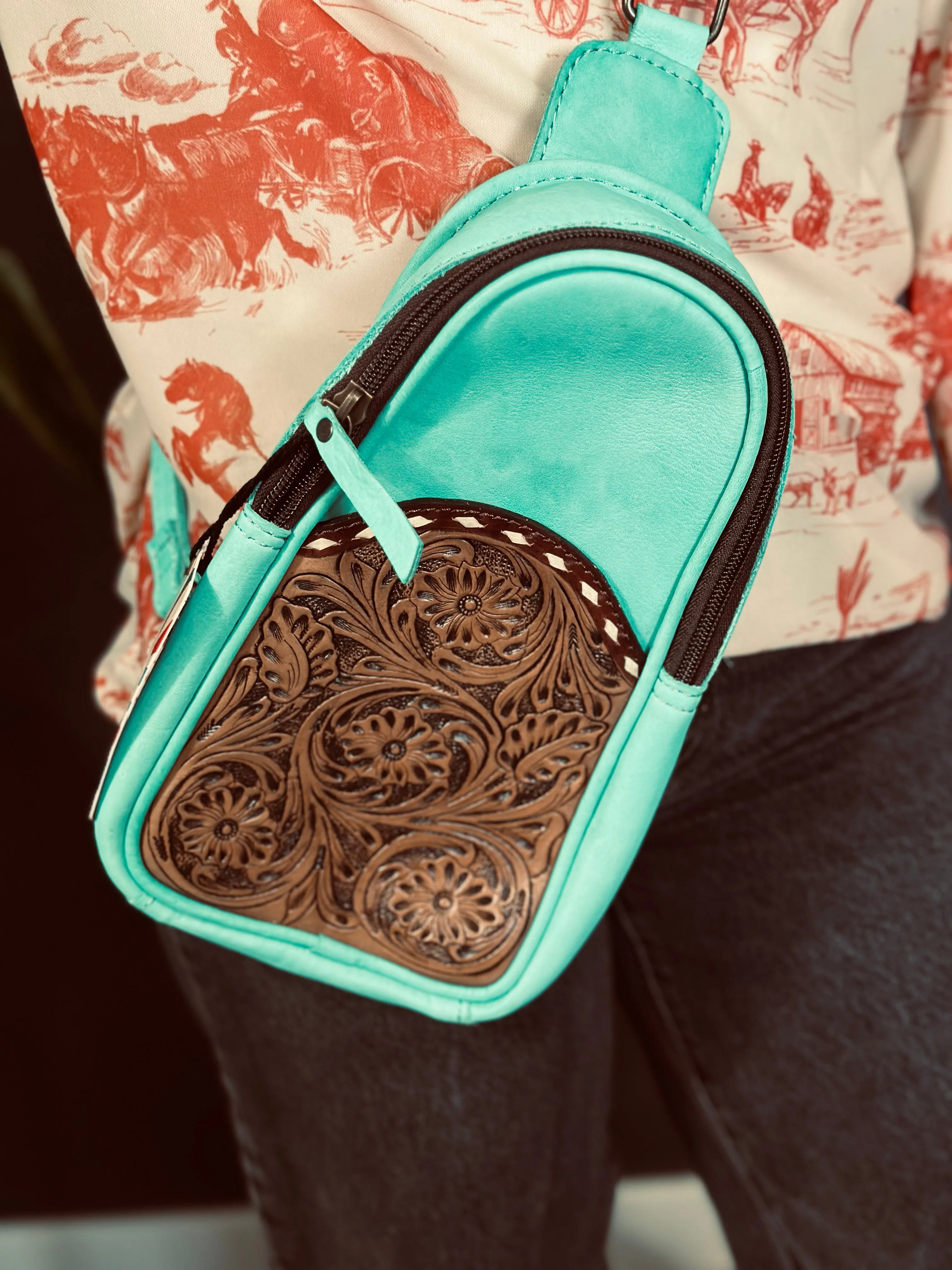 Over The Shoulder Leather Clutch Bag