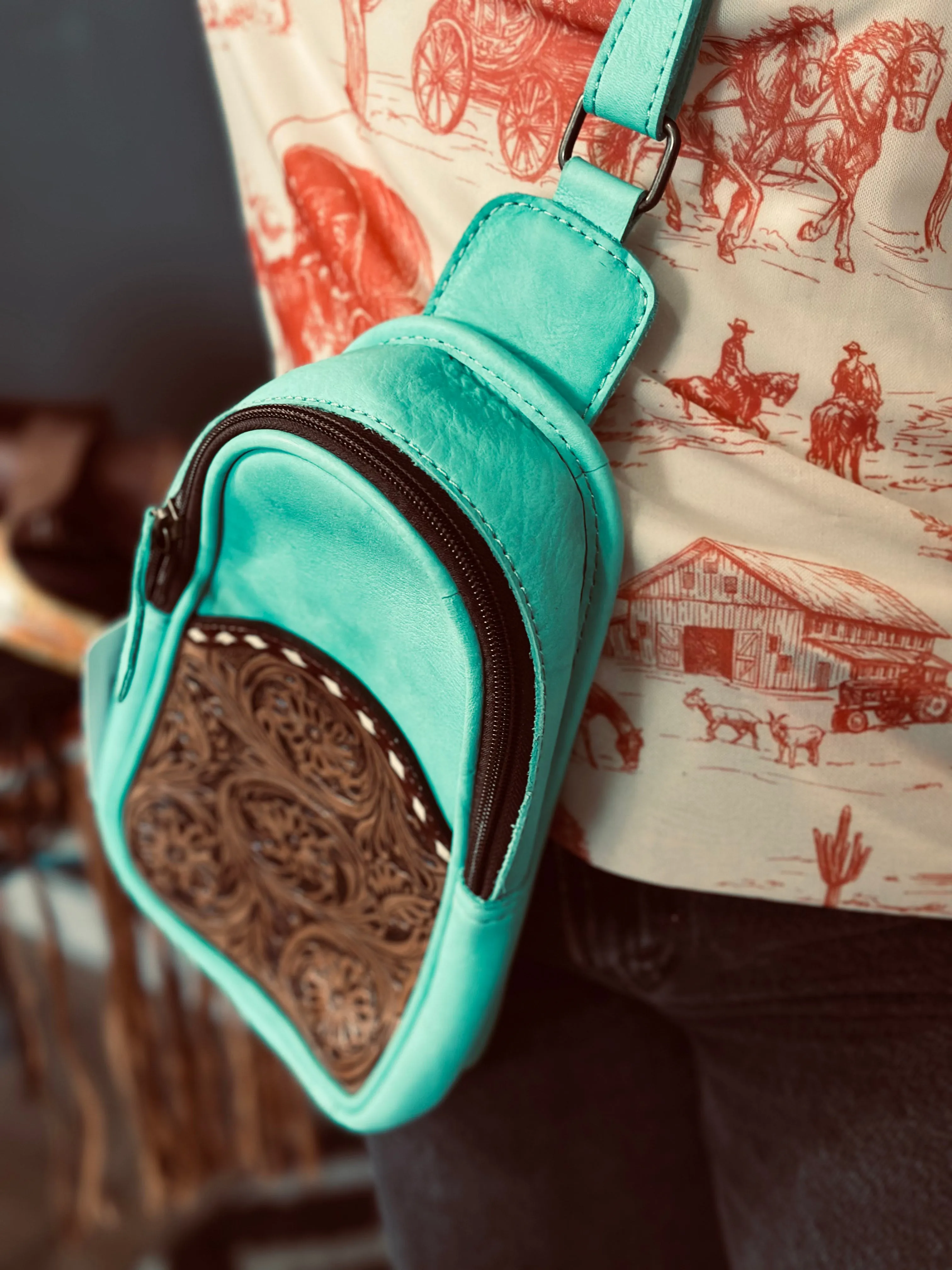 Over The Shoulder Leather Clutch Bag