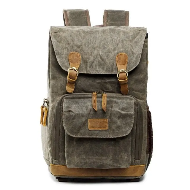 Photography SLR Camera Backpack Canvas Waterproof Bag