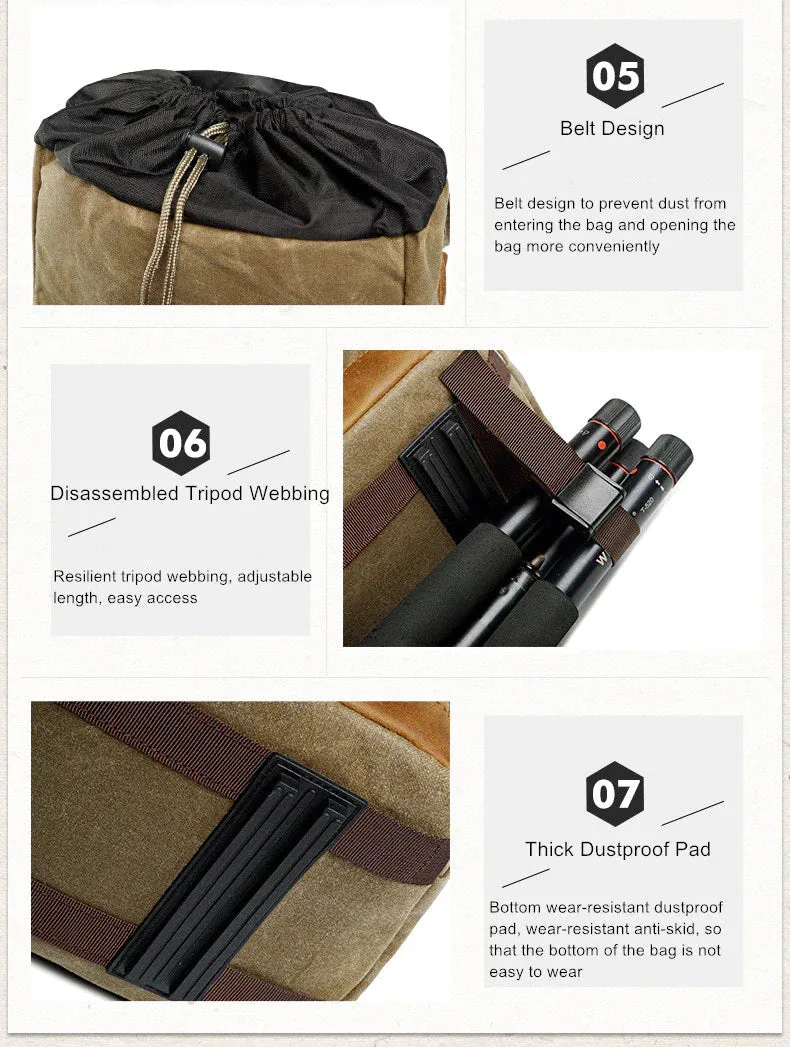Photography SLR Camera Backpack Canvas Waterproof Bag