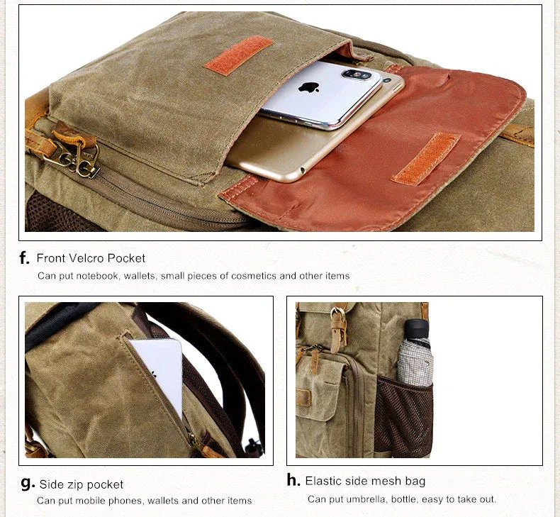 Photography SLR Camera Backpack Canvas Waterproof Bag