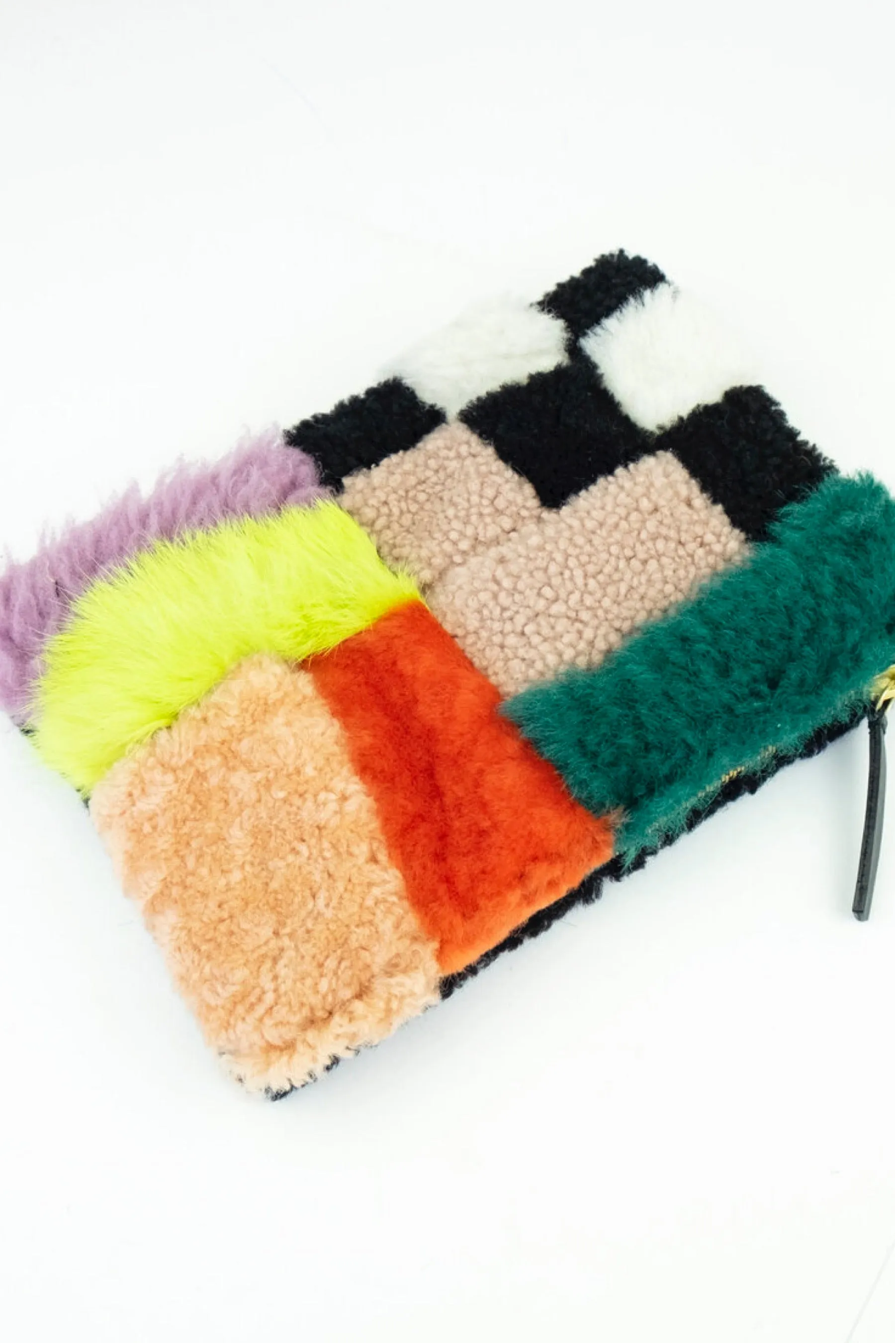 Playground Shearling Zipper Pouch