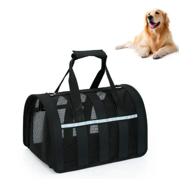 Portable Foldable Mesh Pet Carrier Bag for Outdoor Adventures
