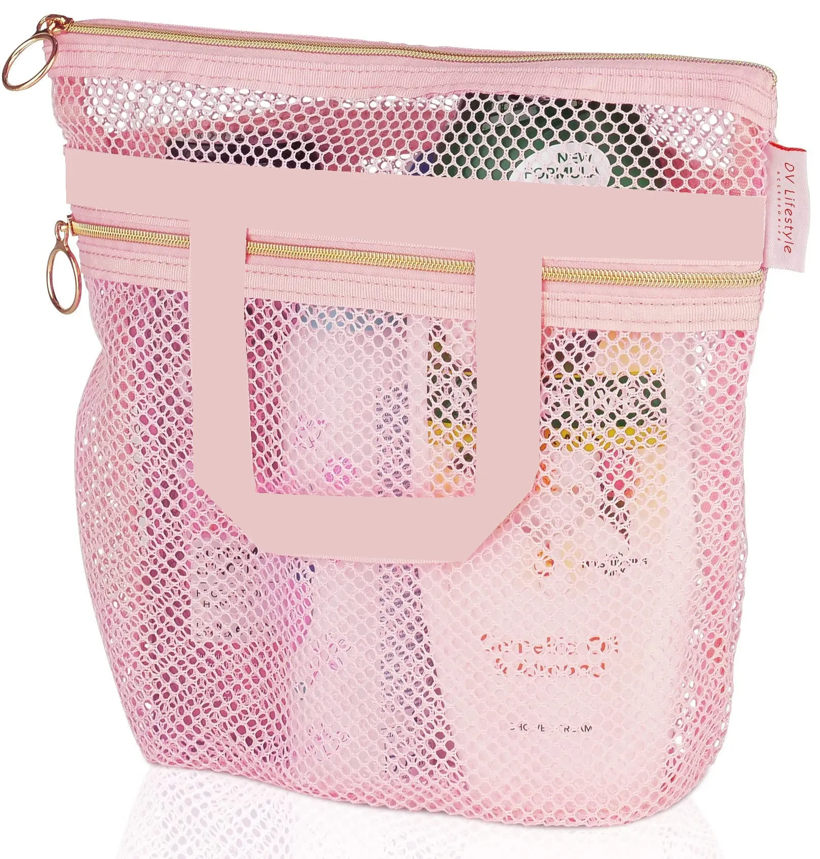 Portable Shower Handbag Transparent Mesh Cosmetic Bag