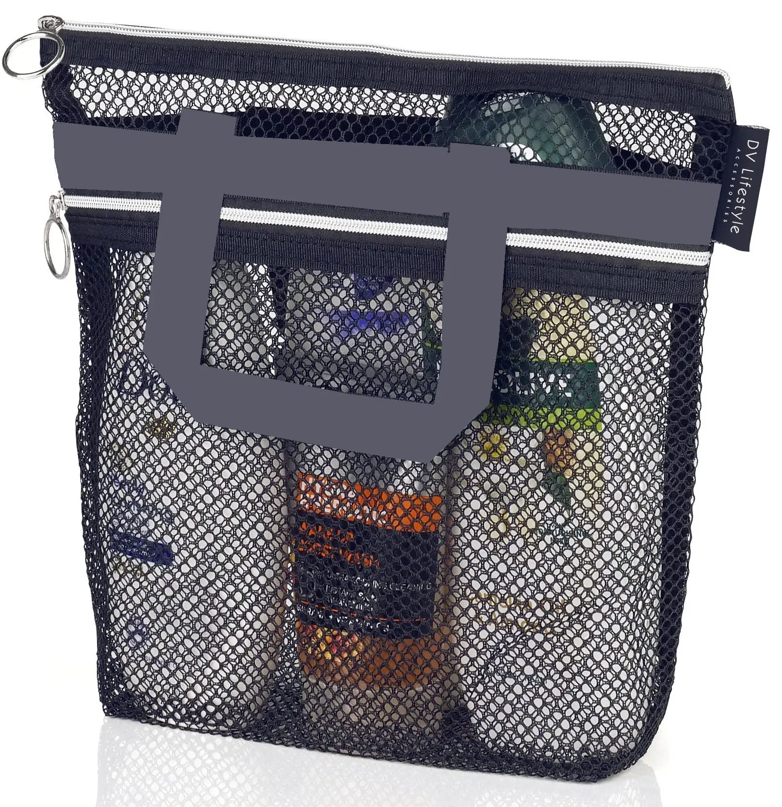 Portable Shower Handbag Transparent Mesh Cosmetic Bag