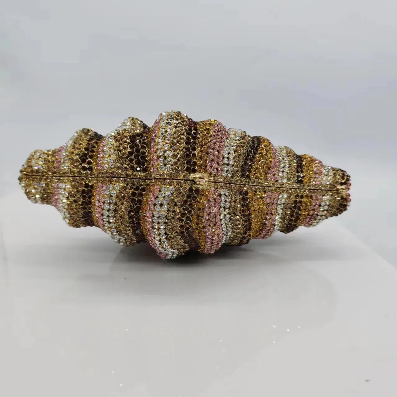 Pre Order:  Rhinestones Conch Metal Clutch Bag