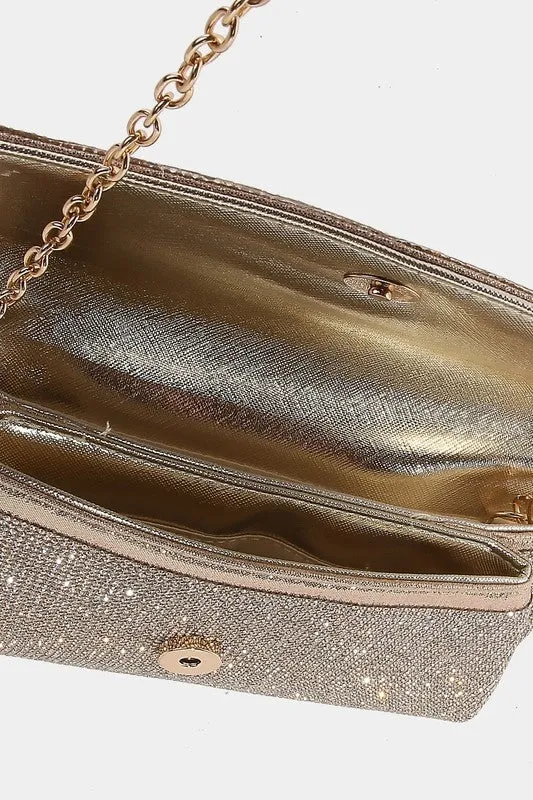 Rhinestone Pave Envelope Clutch Bag