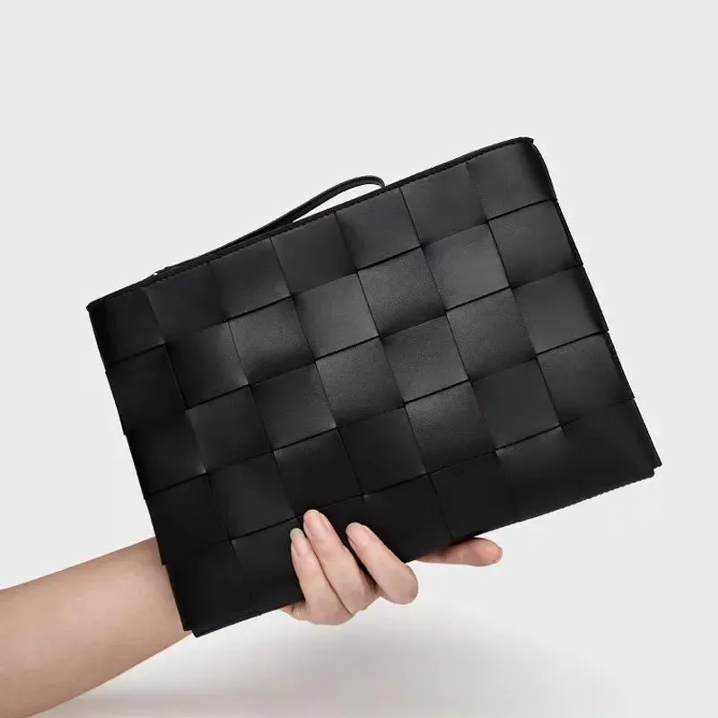 sealbeer A&A Woven Lucci Microfiber Leather Clutch Laptop Bag