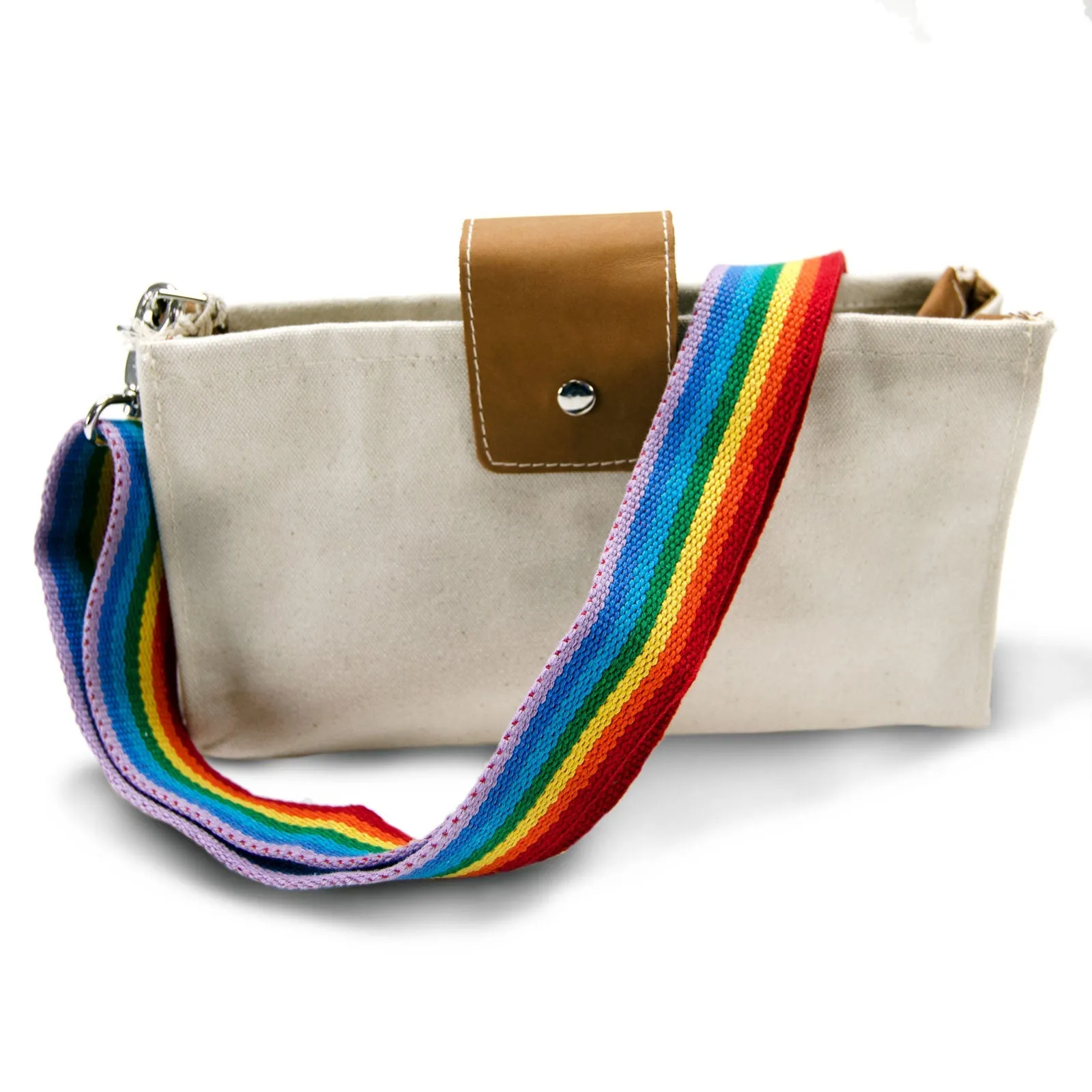ShoreBags Carmel Crossbody Bag with Rainbow Strap