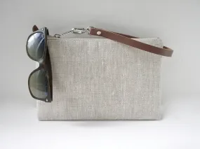 Simple Linen Wristlet, Clutch Bag
