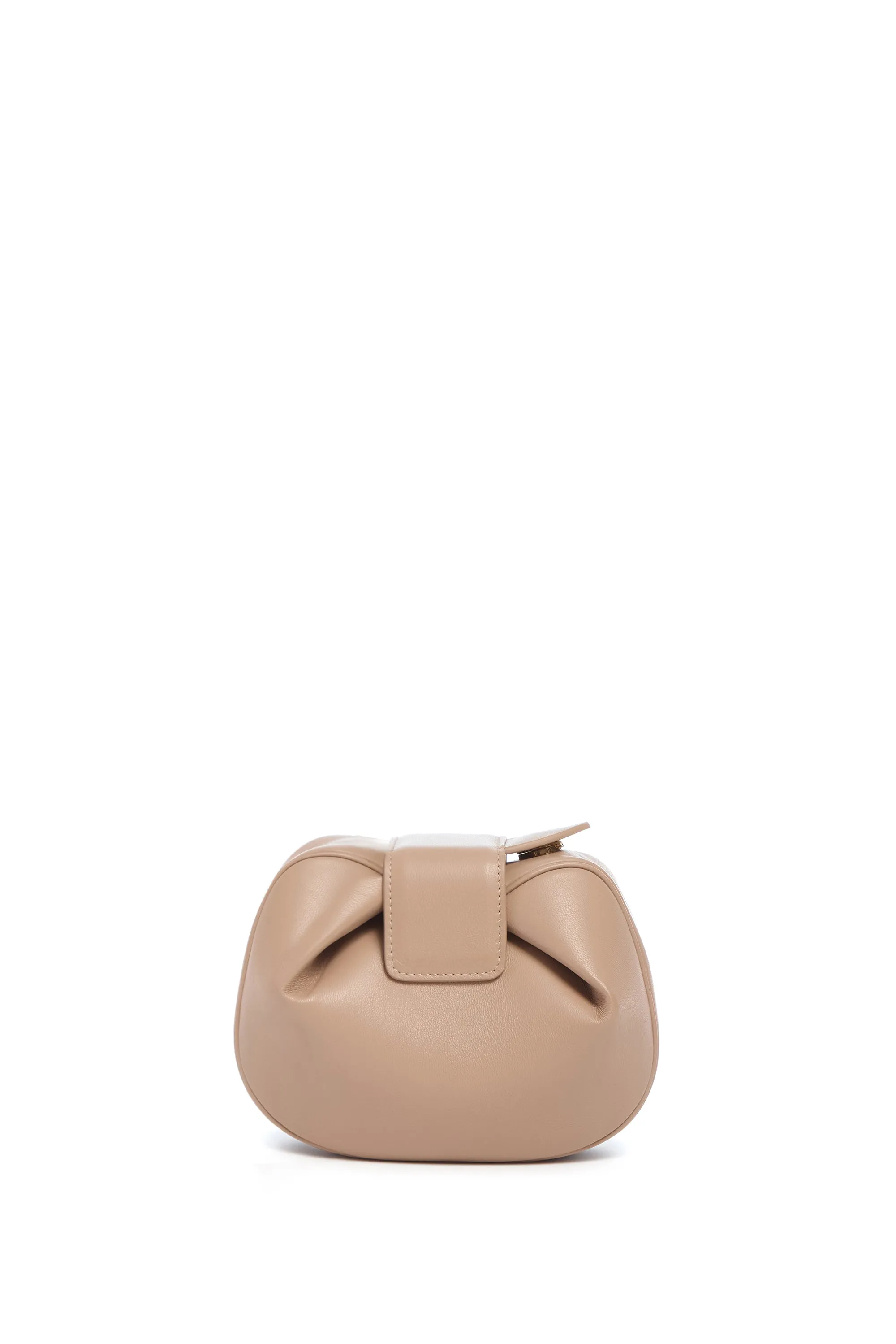 Soft Demi Clutch in Nude Nappa Leather