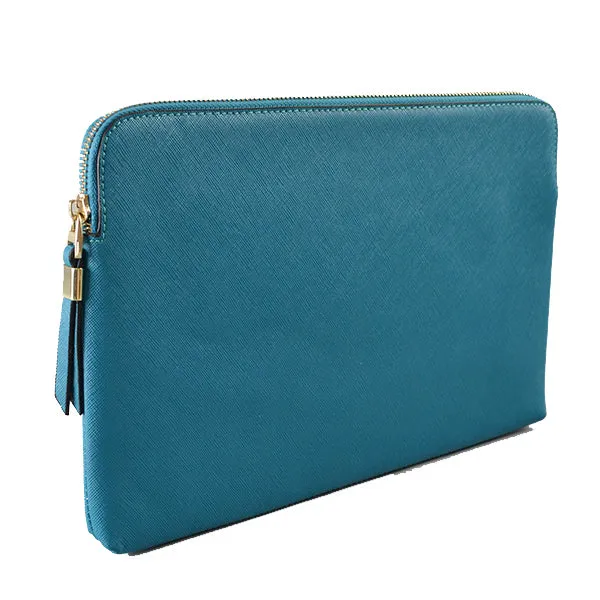 SORRENTO - Addison Road - Peacock Structured Saffiano Clutch