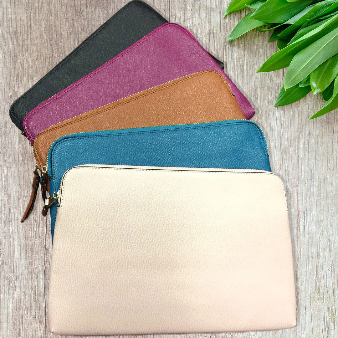 SORRENTO - Addison Road - Peacock Structured Saffiano Clutch