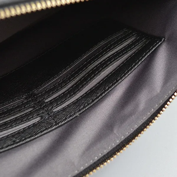 SORRENTO - Addison Road - Women's Black Structured Saffiano Clutch