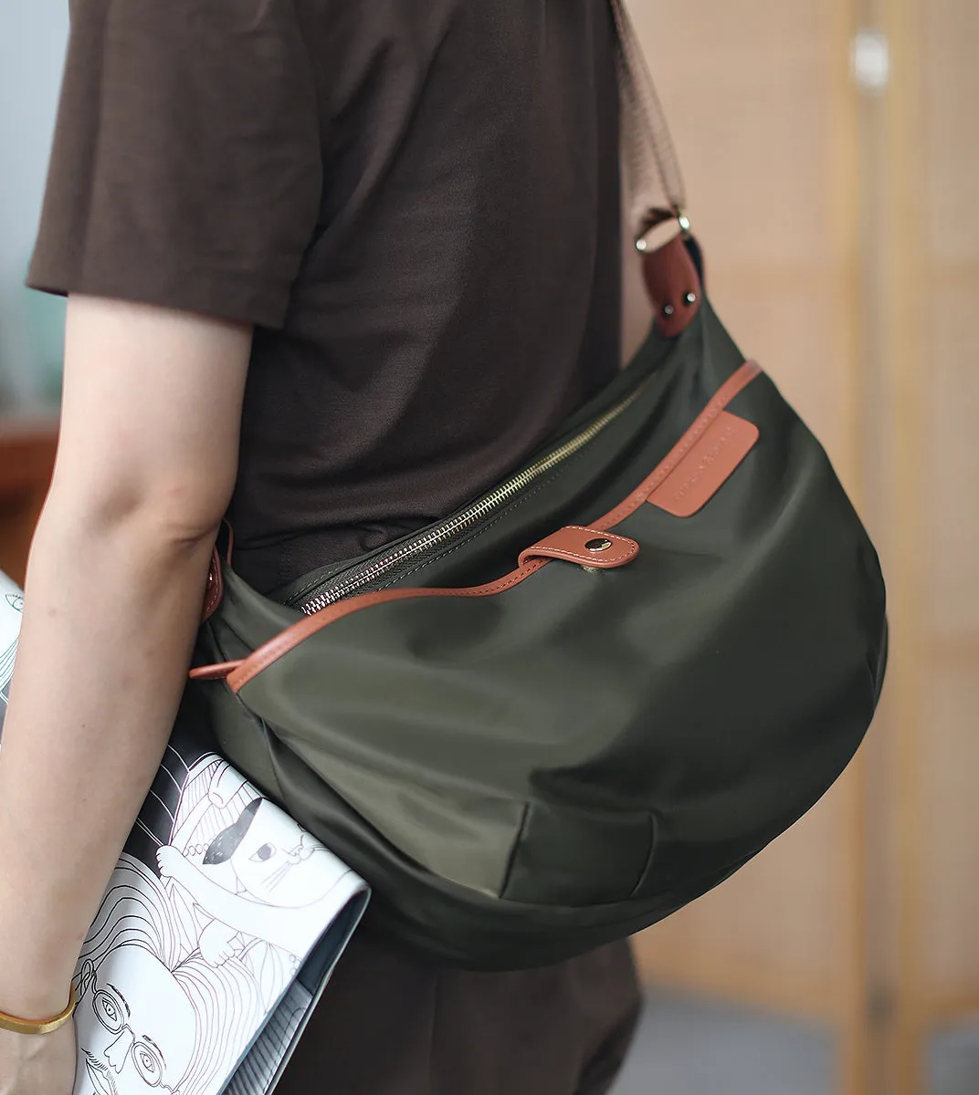 Stylish Womens Black Nylon Shoulder Bags Nylon Crossbody Bag