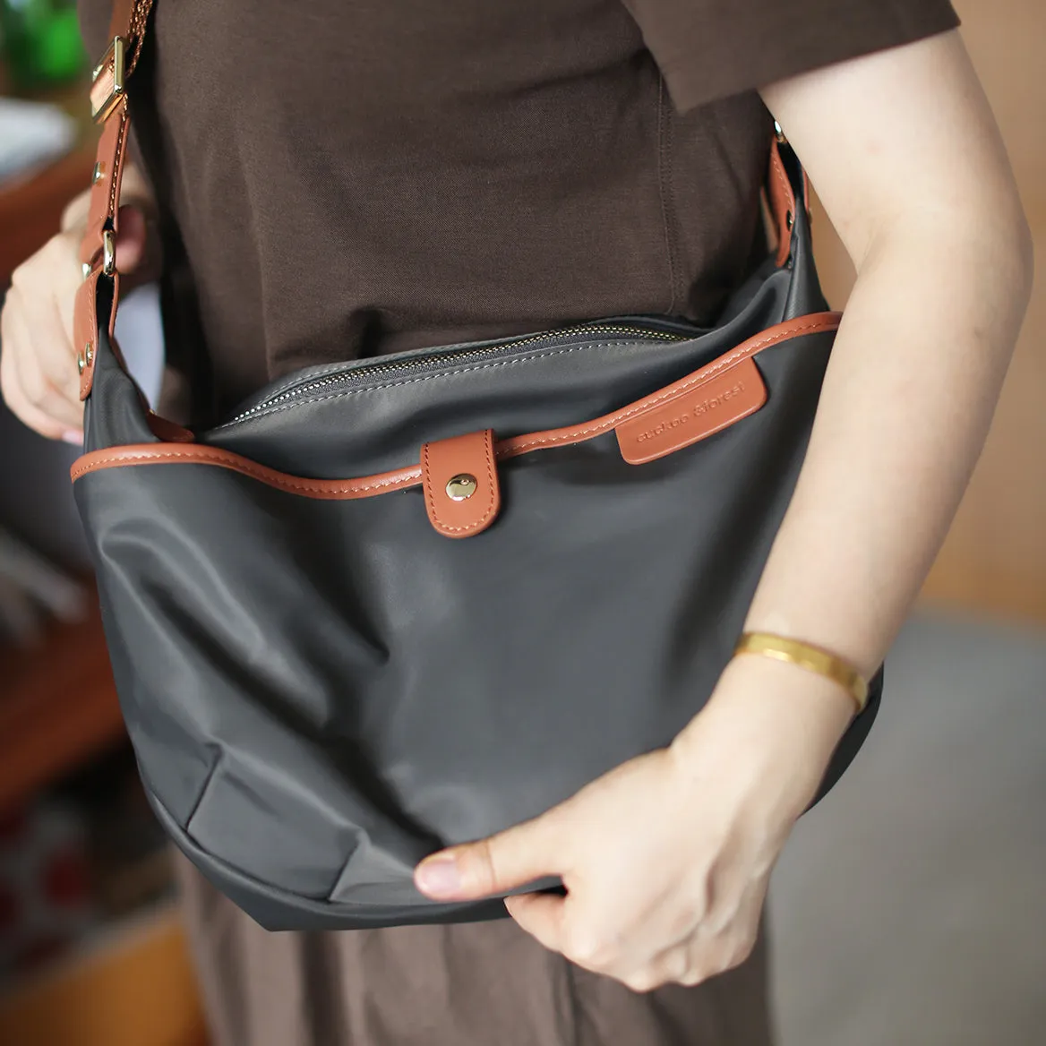 Stylish Womens Black Nylon Shoulder Bags Nylon Crossbody Bag