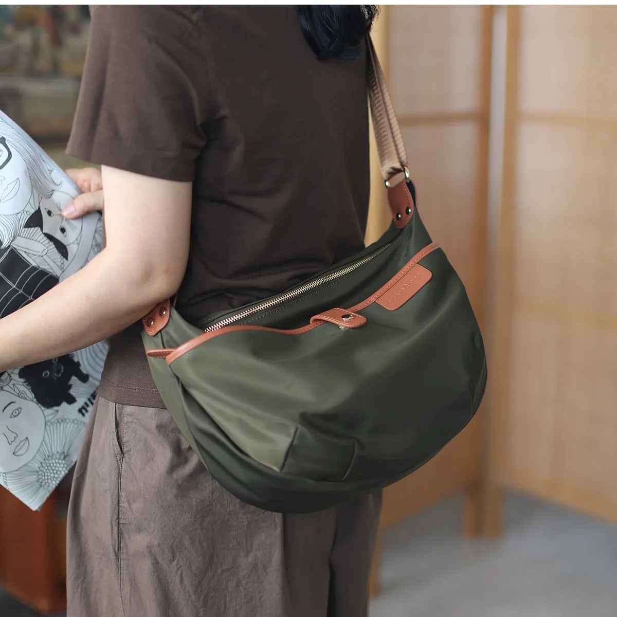Stylish Womens Black Nylon Shoulder Bags Nylon Crossbody Bag