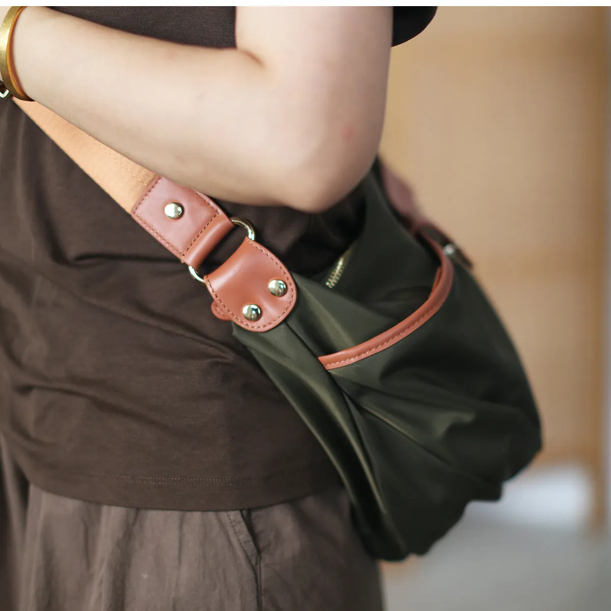 Stylish Womens Black Nylon Shoulder Bags Nylon Crossbody Bag